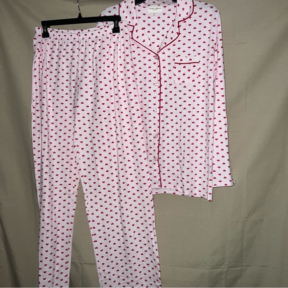 Laura Ashley Heart Printed Pajama Set❤️/ Size L // NWT - Picture 2 of 5
